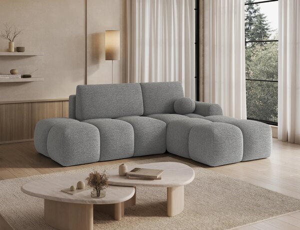 Designová rohová sedací souprava NIMUE - šedá, pravý roh