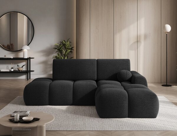 Designová rohová sedací souprava NIMUE - antracitová, pravý roh