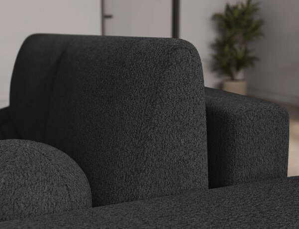 Designová rohová sedací souprava NIMUE - antracitová, pravý roh
