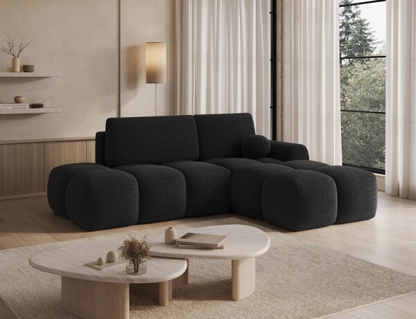 Designová rohová sedací souprava NIMUE - antracitová, pravý roh