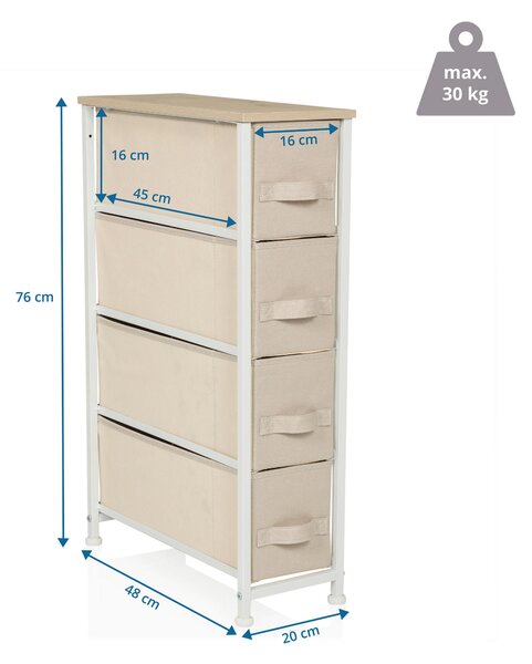 KOMODA, béžová, 20/76/48 cm MID.YOU - Široké komody, Online Only