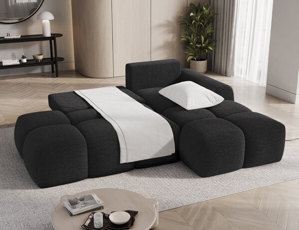 Designová rohová sedací souprava NIMUE - antracitová, pravý roh