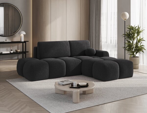 Designová rohová sedací souprava NIMUE - antracitová, pravý roh