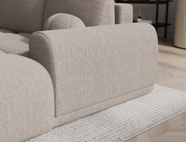 Designová rohová sedací souprava NIMUE - světle béžová, pravý roh