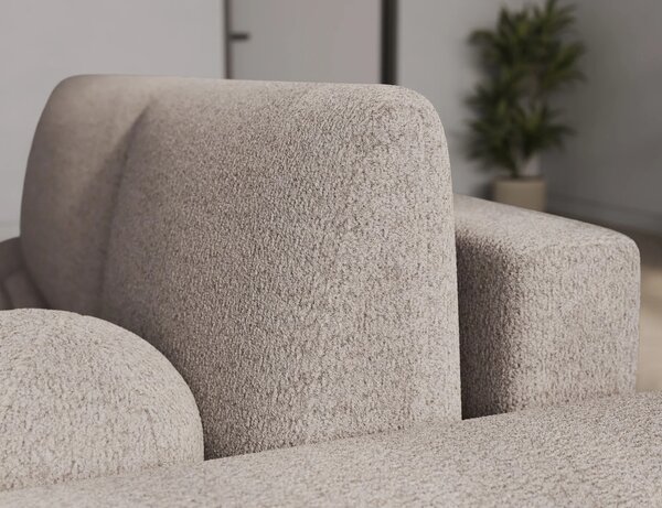 Designová rohová sedací souprava NIMUE - světle béžová, pravý roh