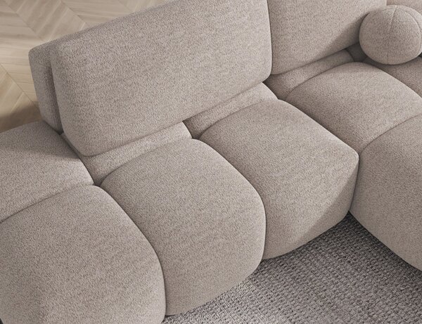 Designová rohová sedací souprava NIMUE - světle béžová, pravý roh