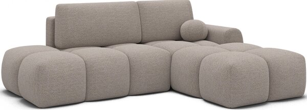 Designová rohová sedací souprava NIMUE - světle béžová, pravý roh