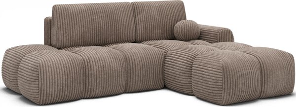 Designová rohová sedací souprava NIMUE - tmavě béžová, pravý roh