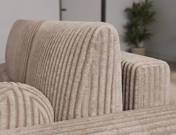 Designová rohová sedací souprava NIMUE - tmavě béžová, pravý roh