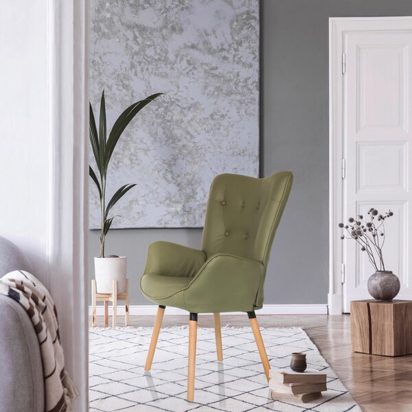 KŘESLO UŠÁK, textil, zelená MID.YOU - Křesla ušáky, Online Only
