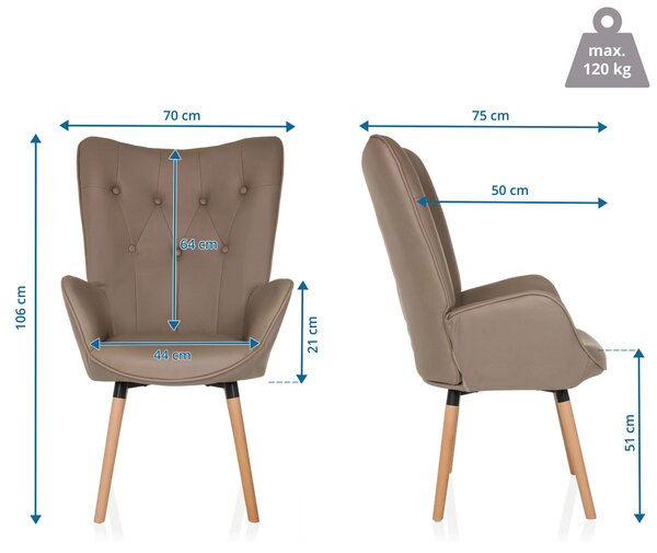 KŘESLO UŠÁK, textil, tmavě šedá MID.YOU - Křesla ušáky, Online Only