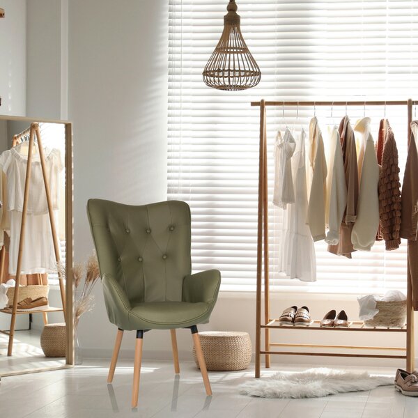 KŘESLO UŠÁK, textil, zelená MID.YOU - Křesla ušáky, Online Only
