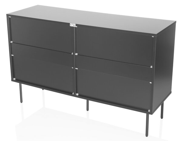 KOMODA, černá, 120/40/75 cm MID.YOU - Široké komody, Online Only