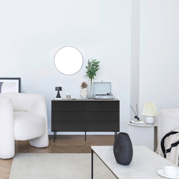 KOMODA, černá, 120/40/75 cm MID.YOU - Široké komody, Online Only