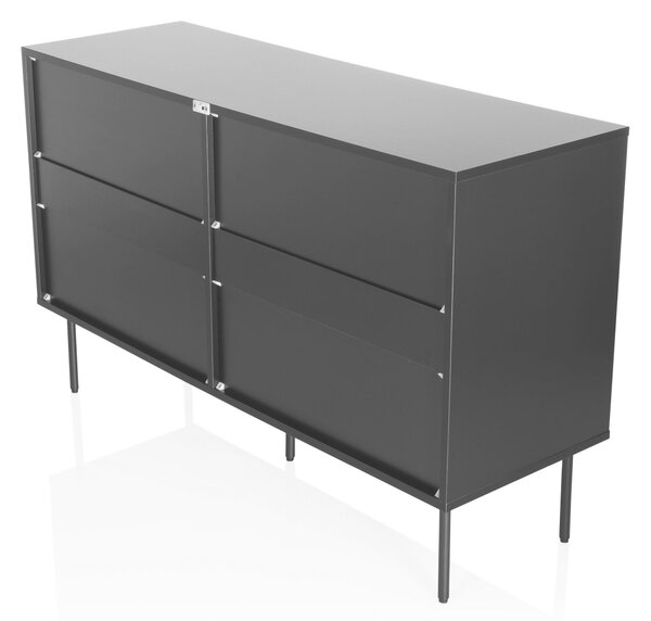 KOMODA, černá, 120/40/75 cm MID.YOU - Široké komody, Online Only
