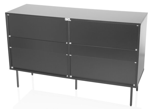 KOMODA, černá, 120/40/75 cm MID.YOU - Široké komody, Online Only