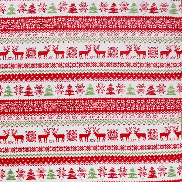 2x Bílá vánoční mikroplyšová deka CHRISTMAS JOY 200x220 cm