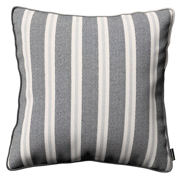 Gabi - potah na polštář šňůrka po obvodu barva černá látka pletený vzor, vzorované