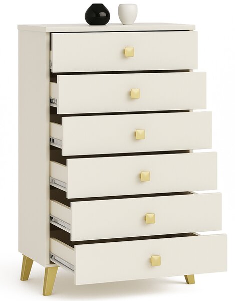 Ak furniture Komoda MOBI K-06 kašmír/zlatá