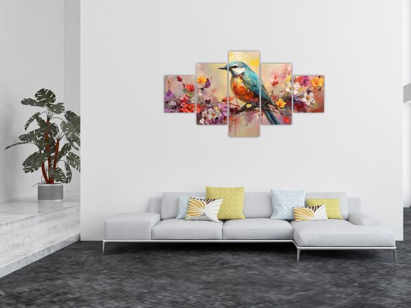 Obraz - Malba ptáčka (125x70 cm)