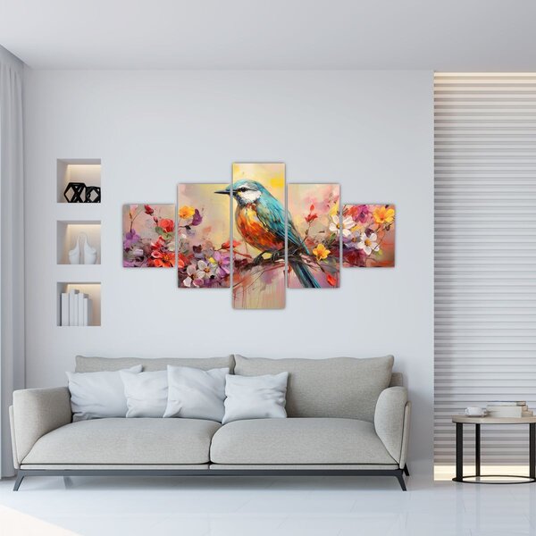 Obraz - Malba ptáčka (125x70 cm)