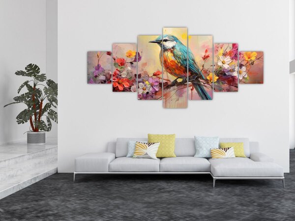 Obraz - Malba ptáčka (210x100 cm)