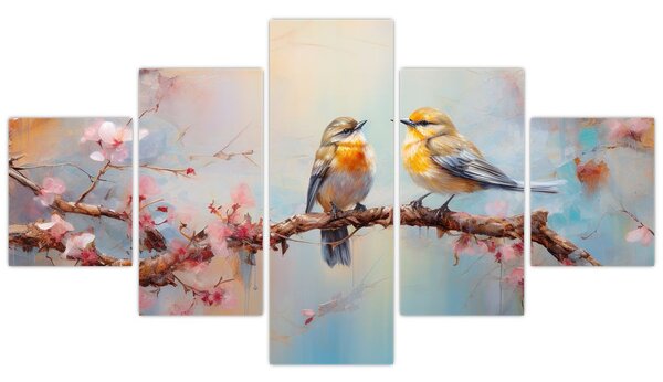 Obraz - Zamilovaní ptáčci (125x70 cm)