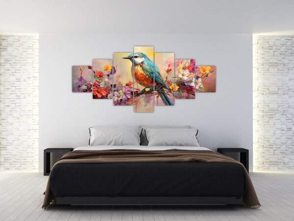 Obraz - Malba ptáčka (210x100 cm)