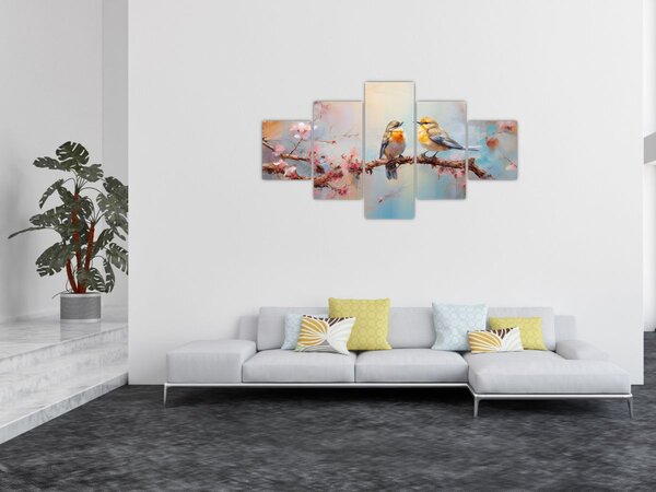 Obraz - Zamilovaní ptáčci (125x70 cm)