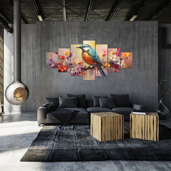 Obraz - Malba ptáčka (210x100 cm)