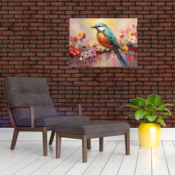Obraz - Malba ptáčka (70x50 cm)