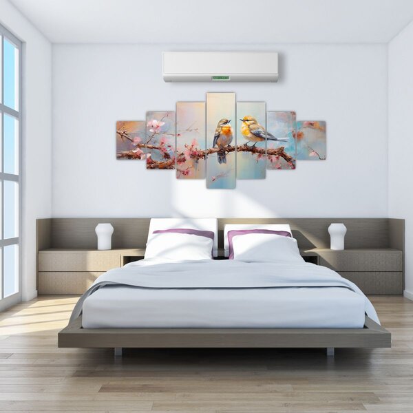 Obraz - Zamilovaní ptáčci (210x100 cm)