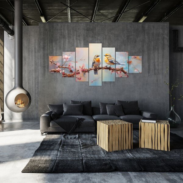 Obraz - Zamilovaní ptáčci (210x100 cm)