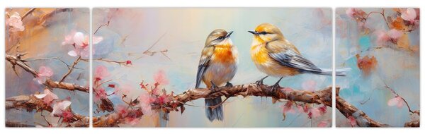 Obraz - Zamilovaní ptáčci (170x50 cm)