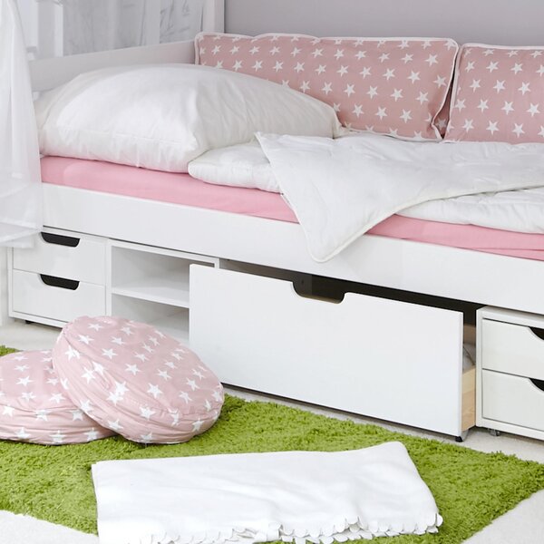 POSTEL S NEBESY, 90/200 cm, růžová, bílá MID.YOU - Online Only dětské postele, Online Only