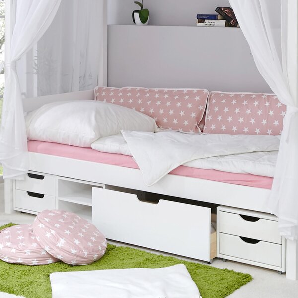 POSTEL S NEBESY, 90/200 cm, růžová, bílá MID.YOU - Online Only dětské postele, Online Only