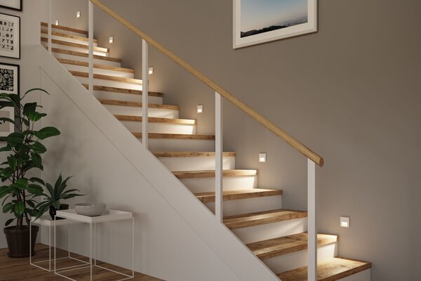 P 79999 LED vestavné svítidlo do zdi Tsaro hranaté 80x36mm 1W 230V 2700K bílá mat - PAULMANN