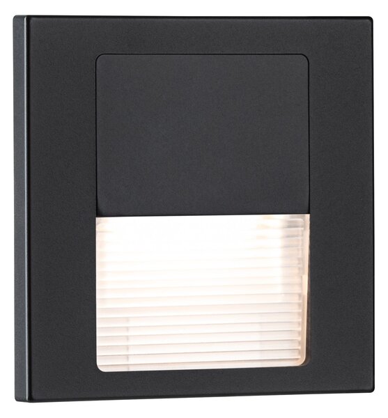 P 80001 LED vestavné svítidlo do zdi Tsaro hranaté 80x36mm 1W 230V 2700K černá mat - PAULMANN