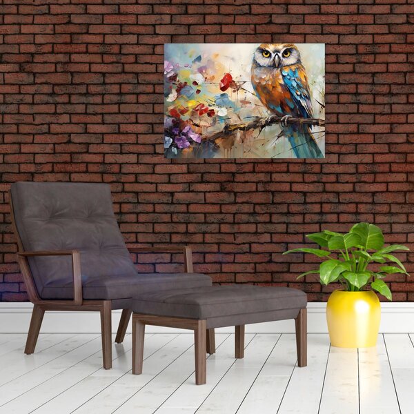Obraz - Malovaná sova (70x50 cm)