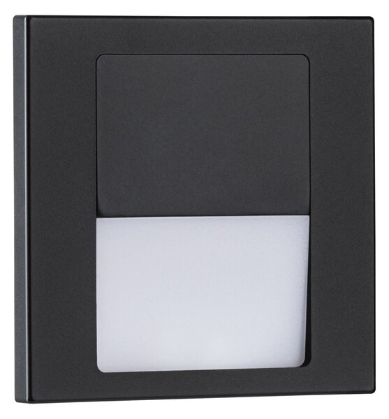 P 80001 LED vestavné svítidlo do zdi Tsaro hranaté 80x36mm 1W 230V 2700K černá mat - PAULMANN