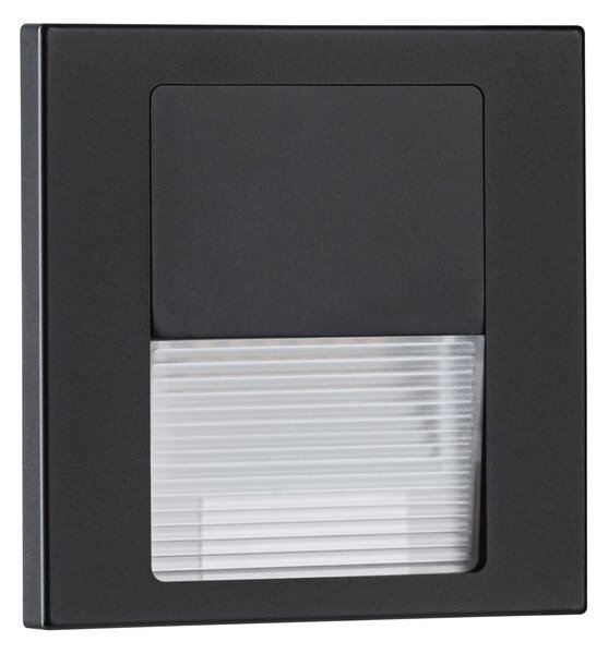 P 80001 LED vestavné svítidlo do zdi Tsaro hranaté 80x36mm 1W 230V 2700K černá mat - PAULMANN