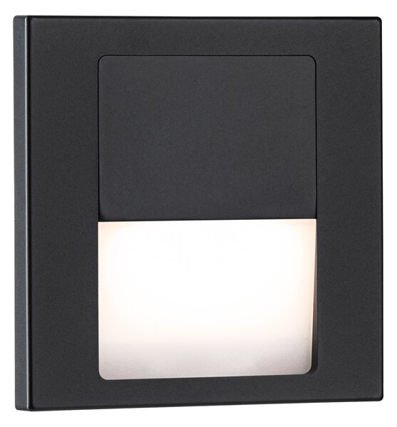 P 80001 LED vestavné svítidlo do zdi Tsaro hranaté 80x36mm 1W 230V 2700K černá mat - PAULMANN