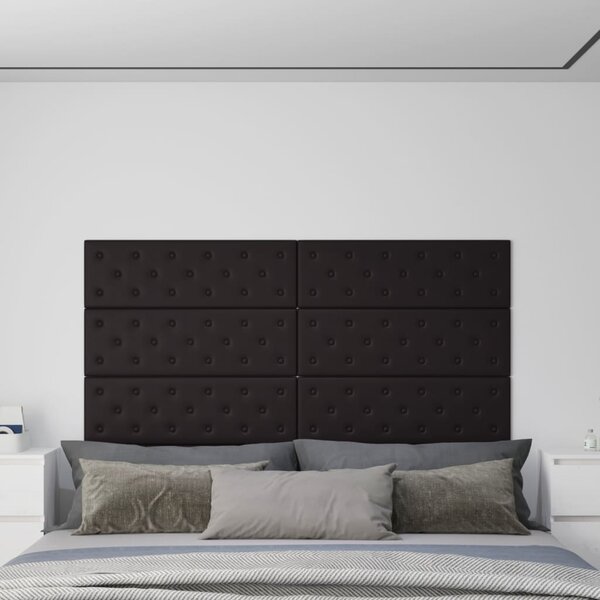 Nástěnné panely 12 ks černé 90 x 30 cm umělá kůže 3,24 m²