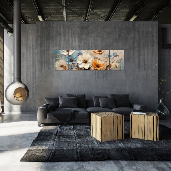 Obraz - Kytice, malba (170x50 cm)