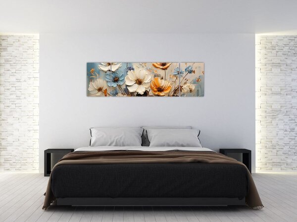 Obraz - Kytice, malba (170x50 cm)