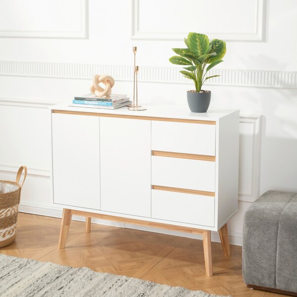 ŠIROKÁ KOMODA, bílá, 97/34/80 cm MID.YOU - Online Only komody, Online Only