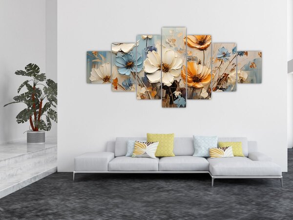 Obraz - Kytice, malba (210x100 cm)