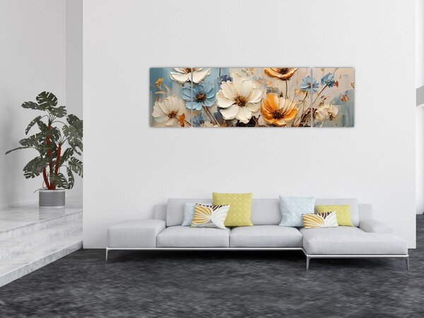 Obraz - Kytice, malba (170x50 cm)