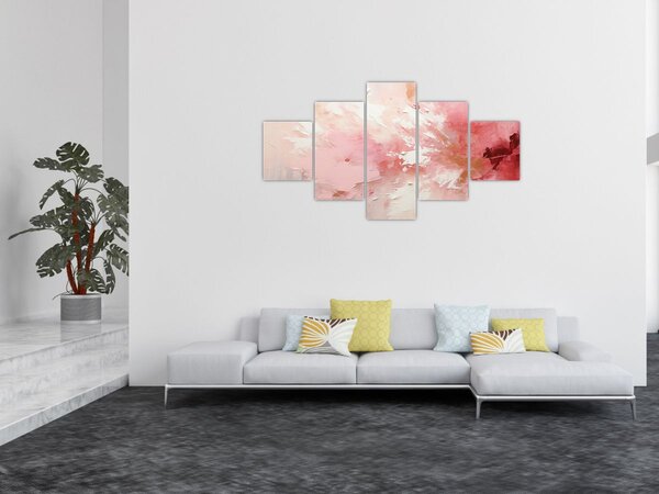 Obraz - Růžový abstrakt (125x70 cm)