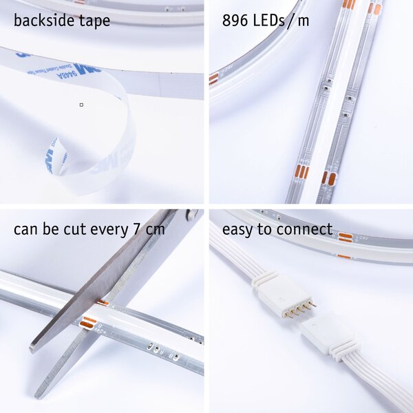 P 71199 MaxLED 500 LED Strip RGBW pouze pásek 2,5m 15W 530lm/m 896 LEDs/m RGBW+ - PAULMANN